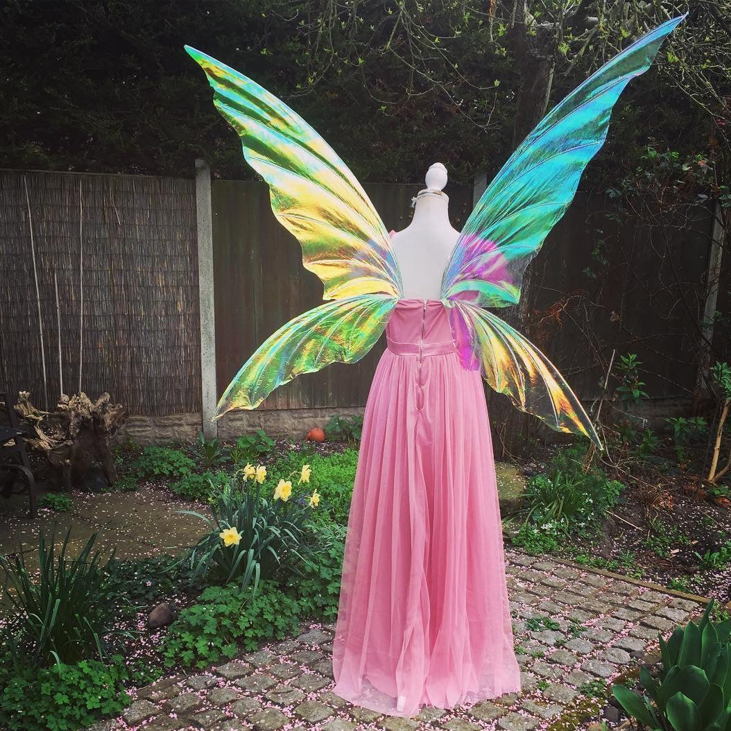 Extra large tall iridescent fairy wings 